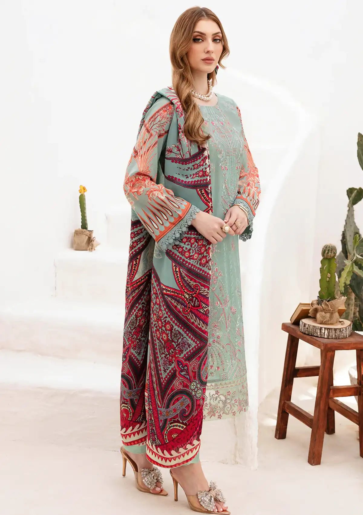 Ramsha Ghazal Emb Lawn'24 Vol-02 G-209 - Mohsin Saeed Fabrics