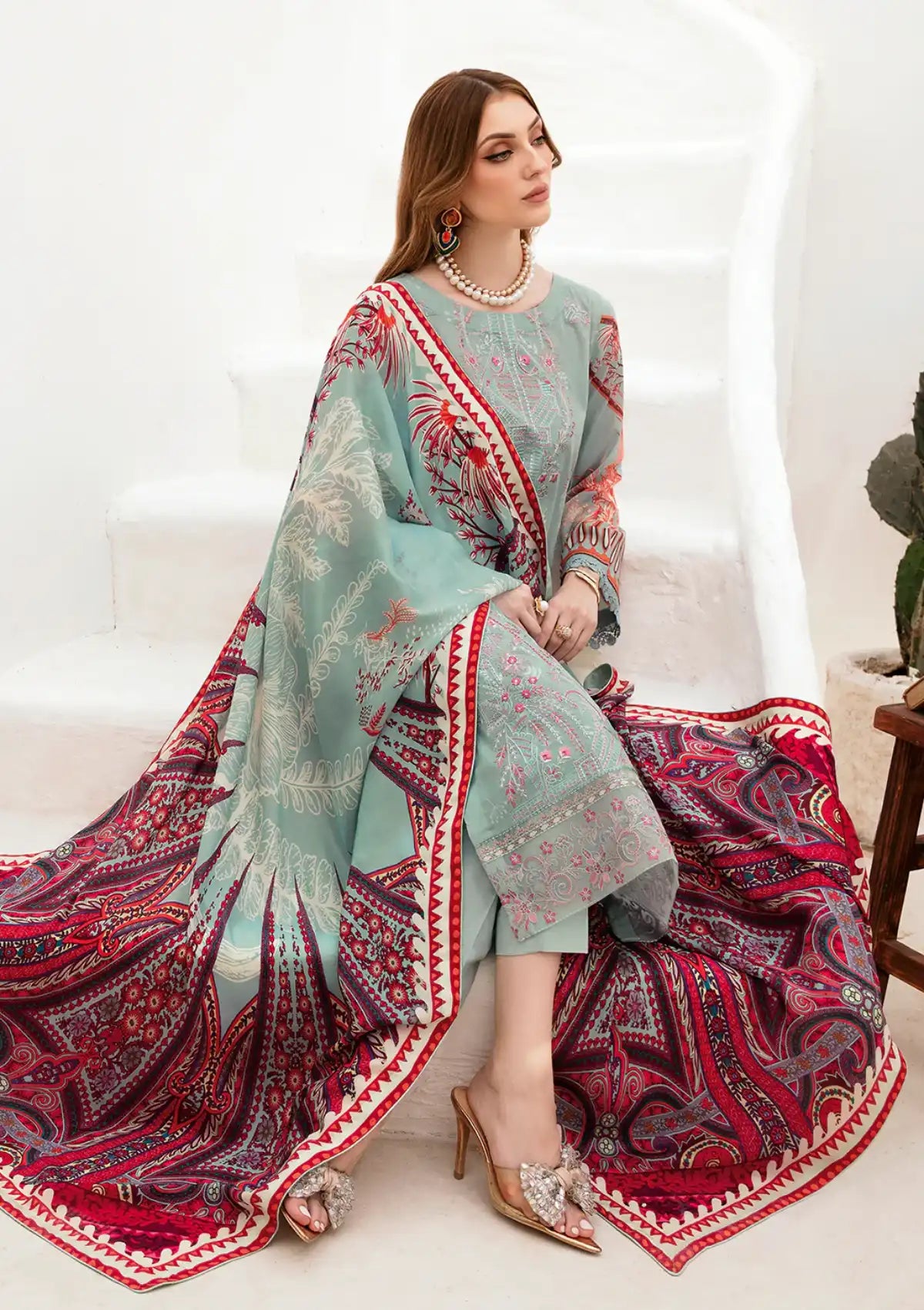 Ramsha Ghazal Emb Lawn'24 Vol-02 G-209 - Mohsin Saeed Fabrics