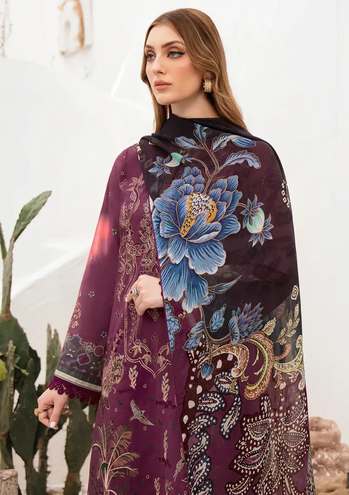 Ramsha Ghazal Emb Lawn'24 Vol-02 G-205 - Mohsin Saeed Fabrics