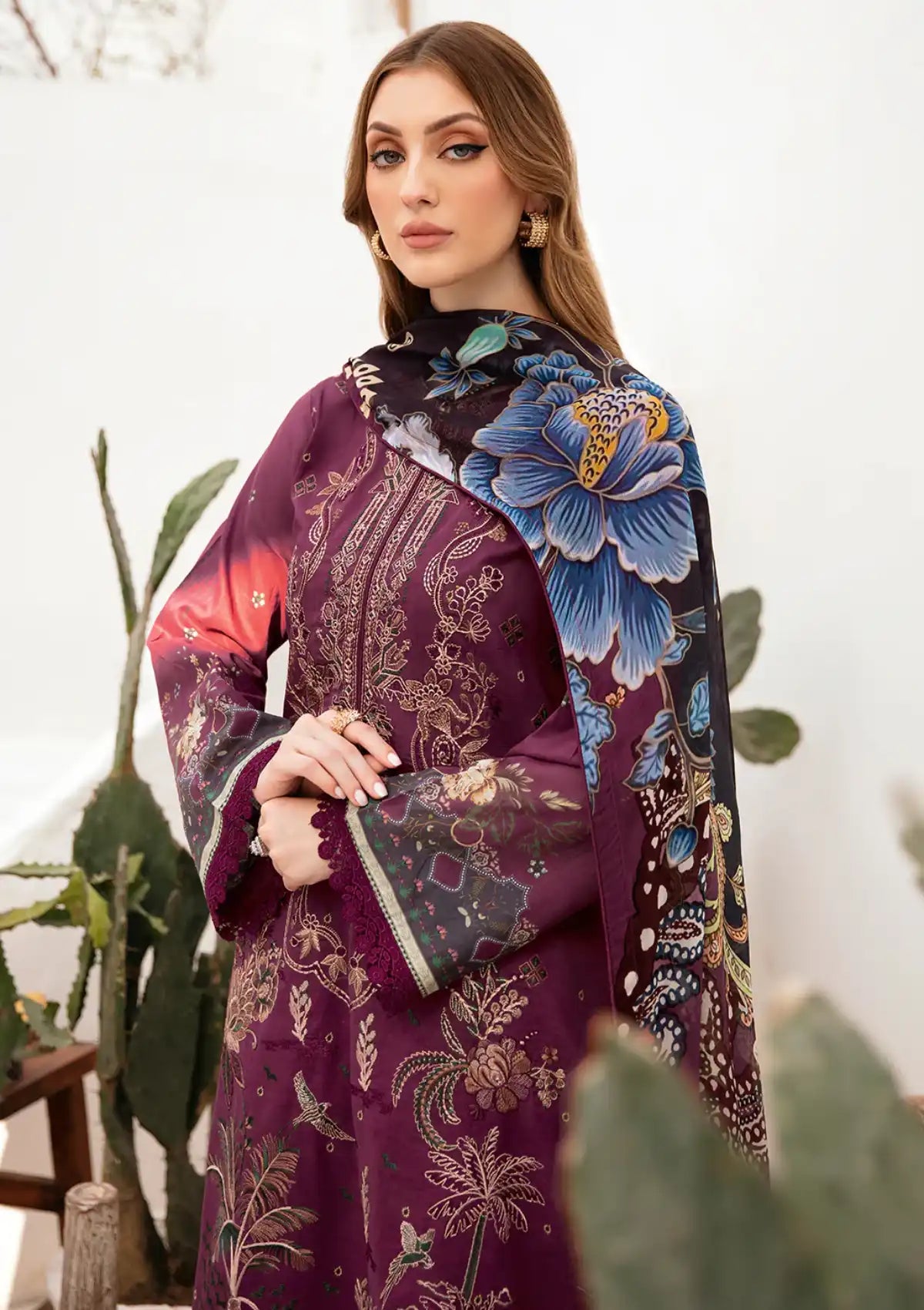 Ramsha Ghazal Emb Lawn'24 Vol-02 G-205 - Mohsin Saeed Fabrics