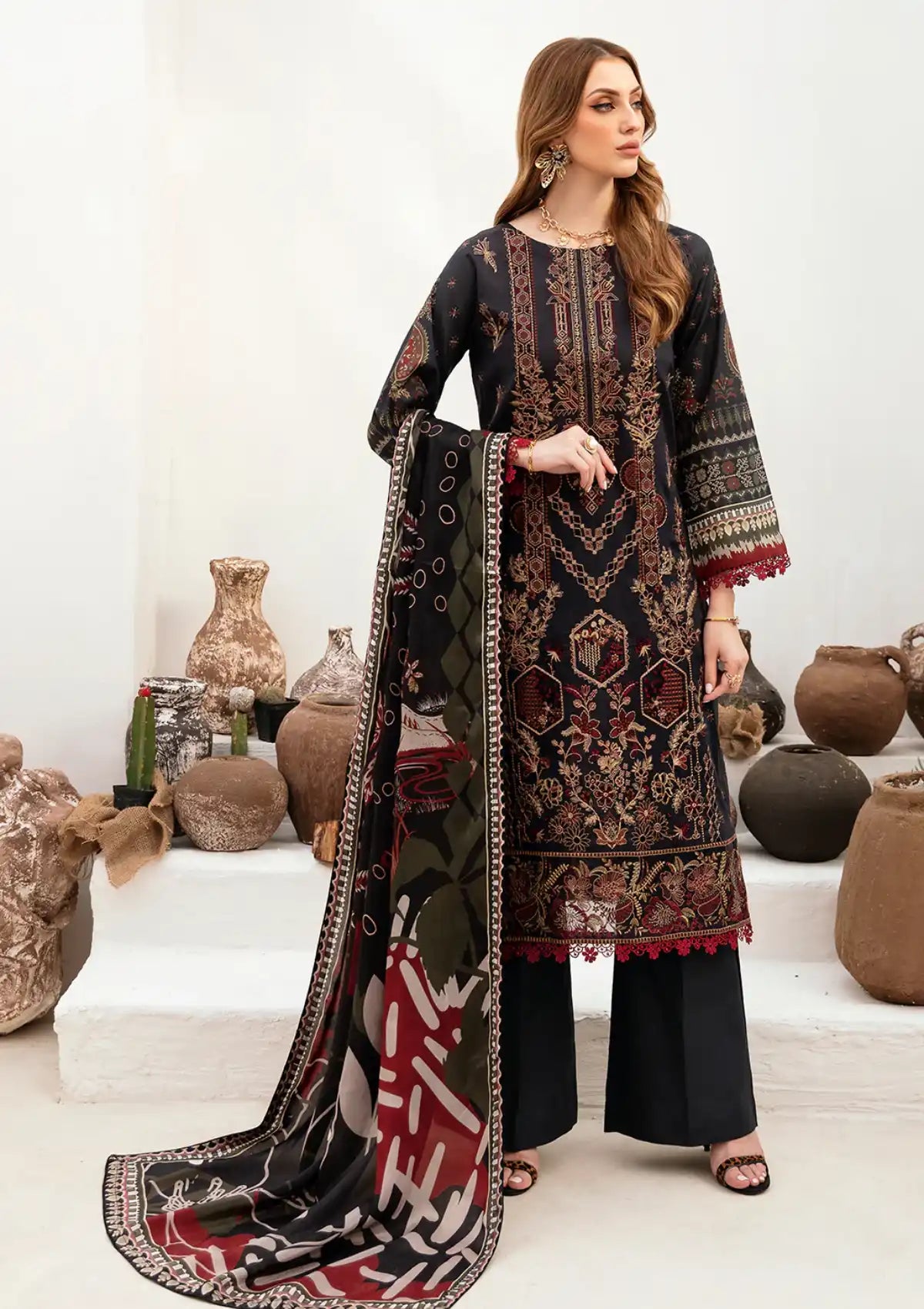 Ramsha Ghazal Emb Lawn'24 Vol-02 G-201 - Mohsin Saeed Fabrics