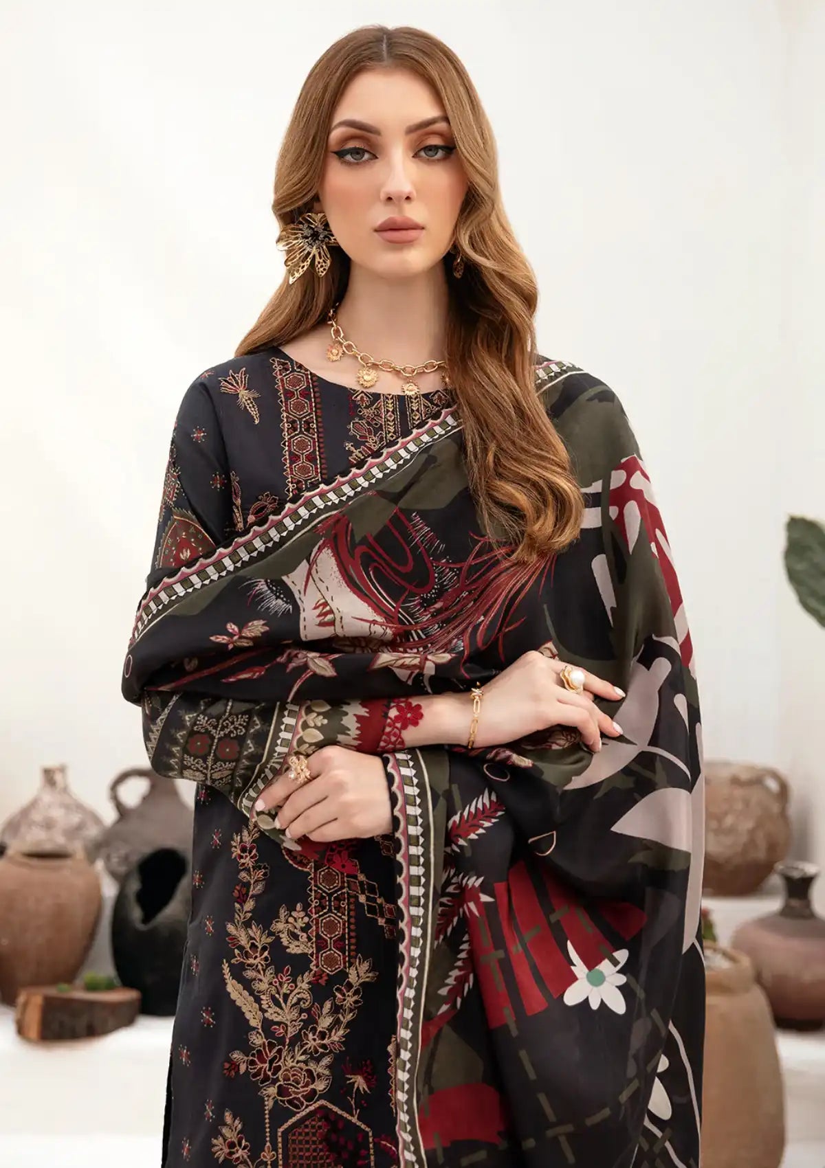 Ramsha Ghazal Emb Lawn'24 Vol-02 G-201 - Mohsin Saeed Fabrics