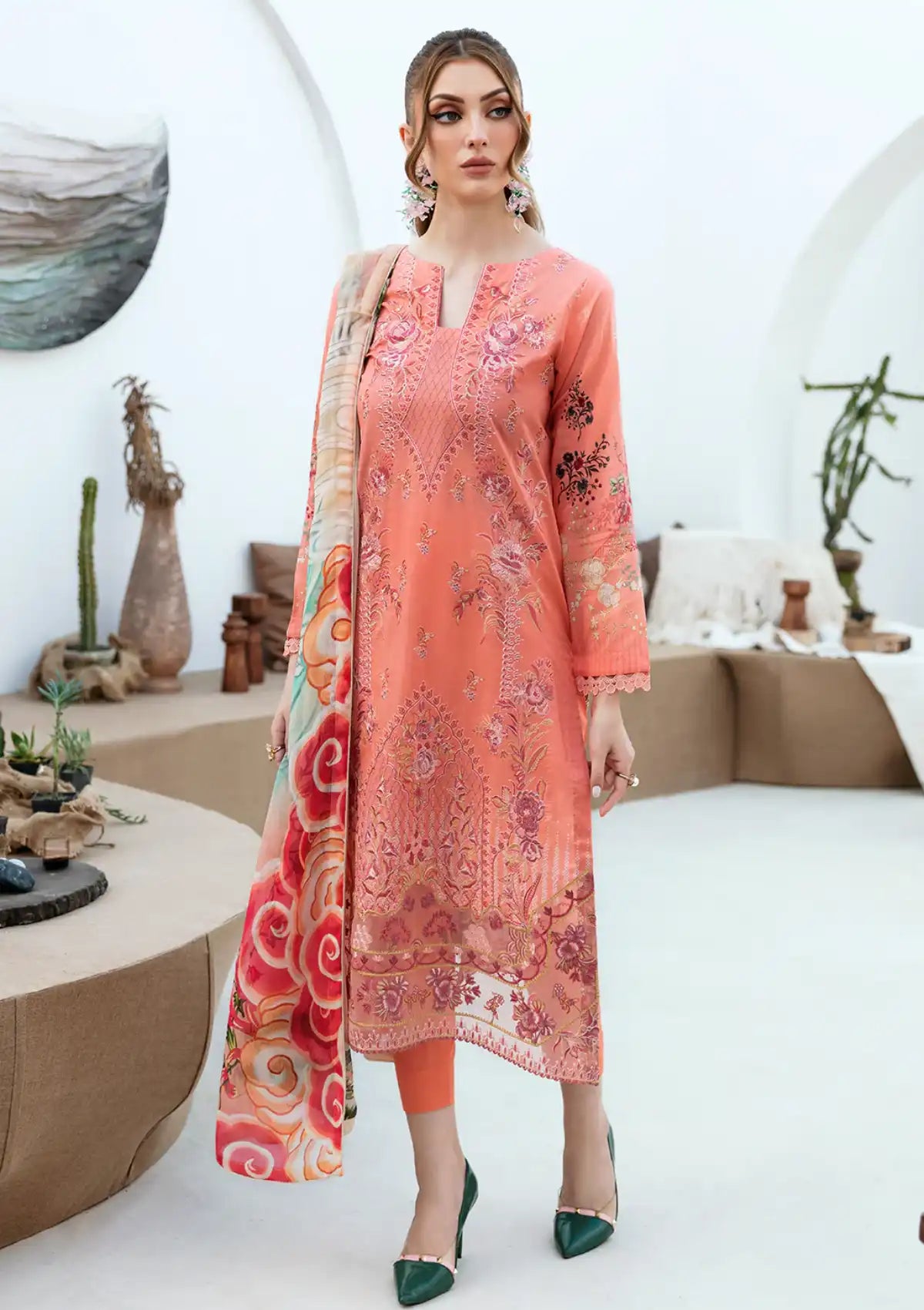 Ramsha Ghazal Emb Lawn'24 Vol-02 G-211 - Mohsin Saeed Fabrics