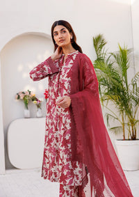 Farasha Printed Lawn'24 Jasmine Rose - Mohsin Saeed Fabrics