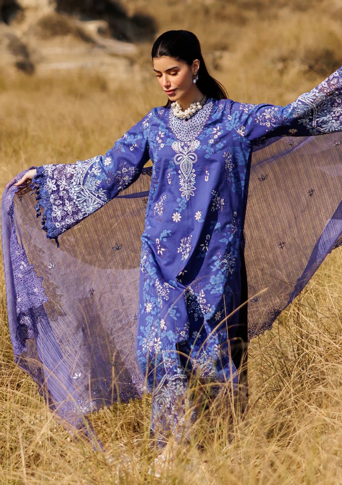 Emaan Adeel Sunlit Groove Luxury Lawn'26 -PETAL PULSE