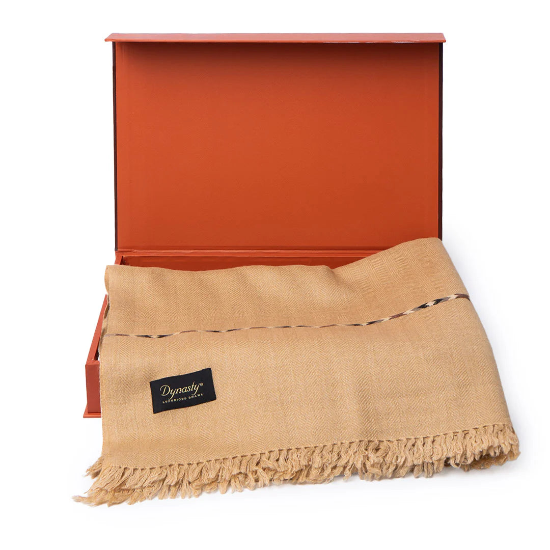Lux Woolen Shawl By Dynasty D-2 - Wheat