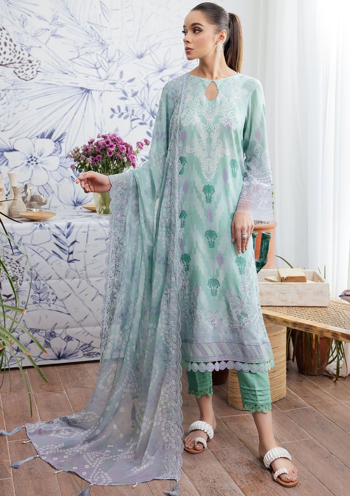 Nureh Gardenia Linen'23 NSG-129 - Mohsin Saeed Fabrics