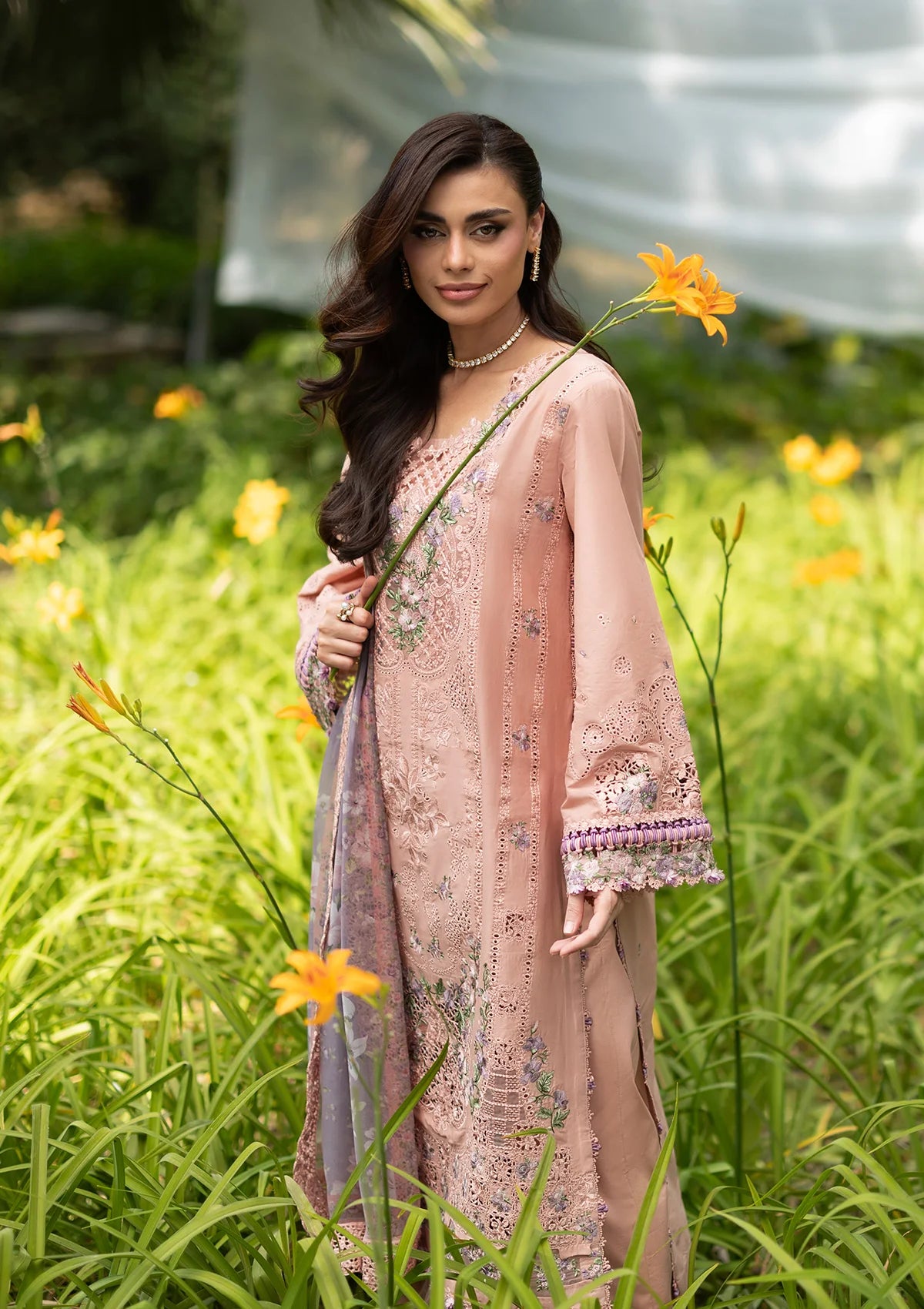 Elaf Luxury Lawn Vol-2'26 ELQ-6A BLUSHING ROSE