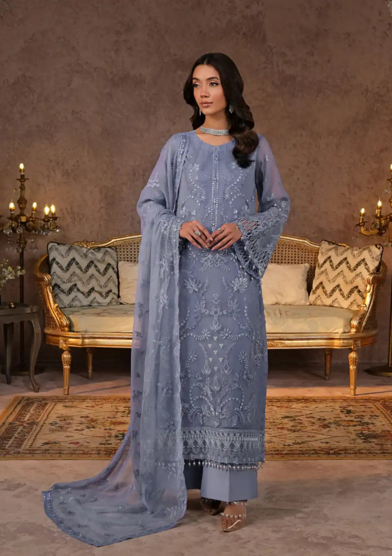 Lavish Zebaish Luxury Chiffon'24 D-01 Periwinkle