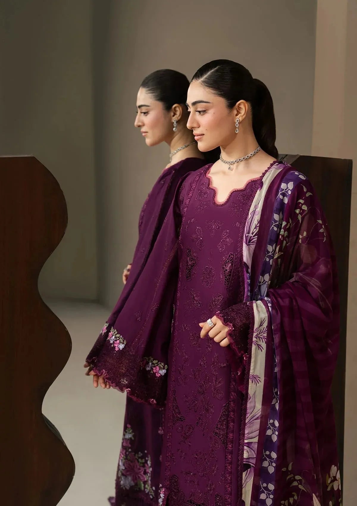Elaf E-Craft Chikankari Lawn'26 EHC-2B CASSIS