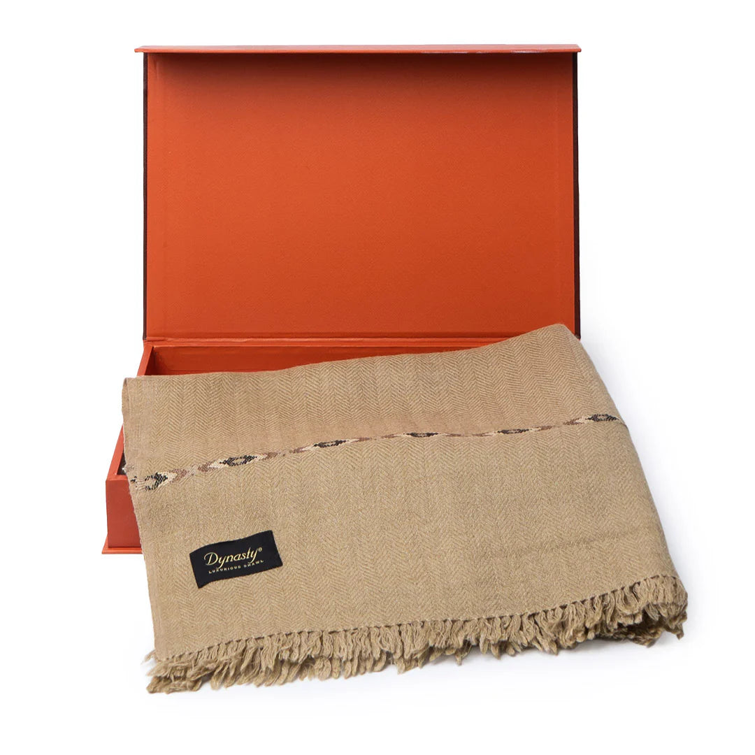 Lux Woolen Shawl By Dynasty D-2 - Light Olive