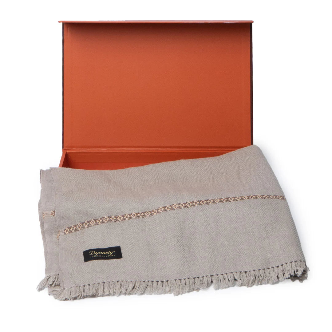 Lux Woolen Shawl By Dynasty D-2 - Grey