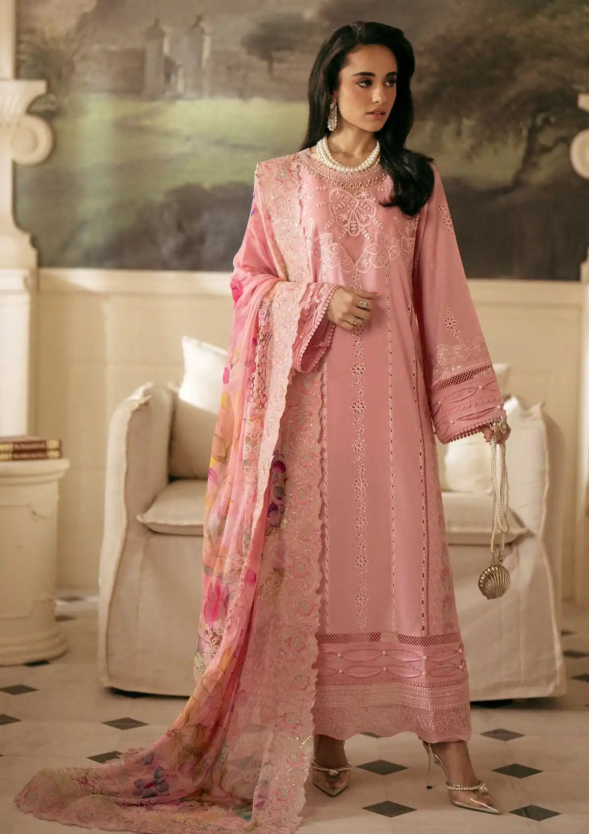 Nureh Maya Embroidered Lawn'24 NS-141 - Mohsin Saeed Fabrics
