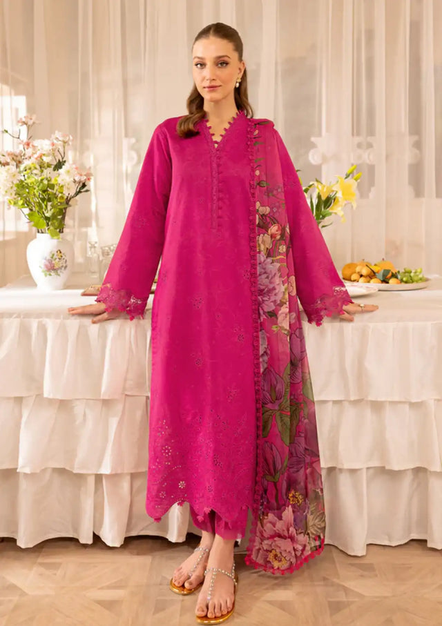 Farasha Seraya Emb Lawn'24 D-01 ASTER - Mohsin Saeed Fabrics