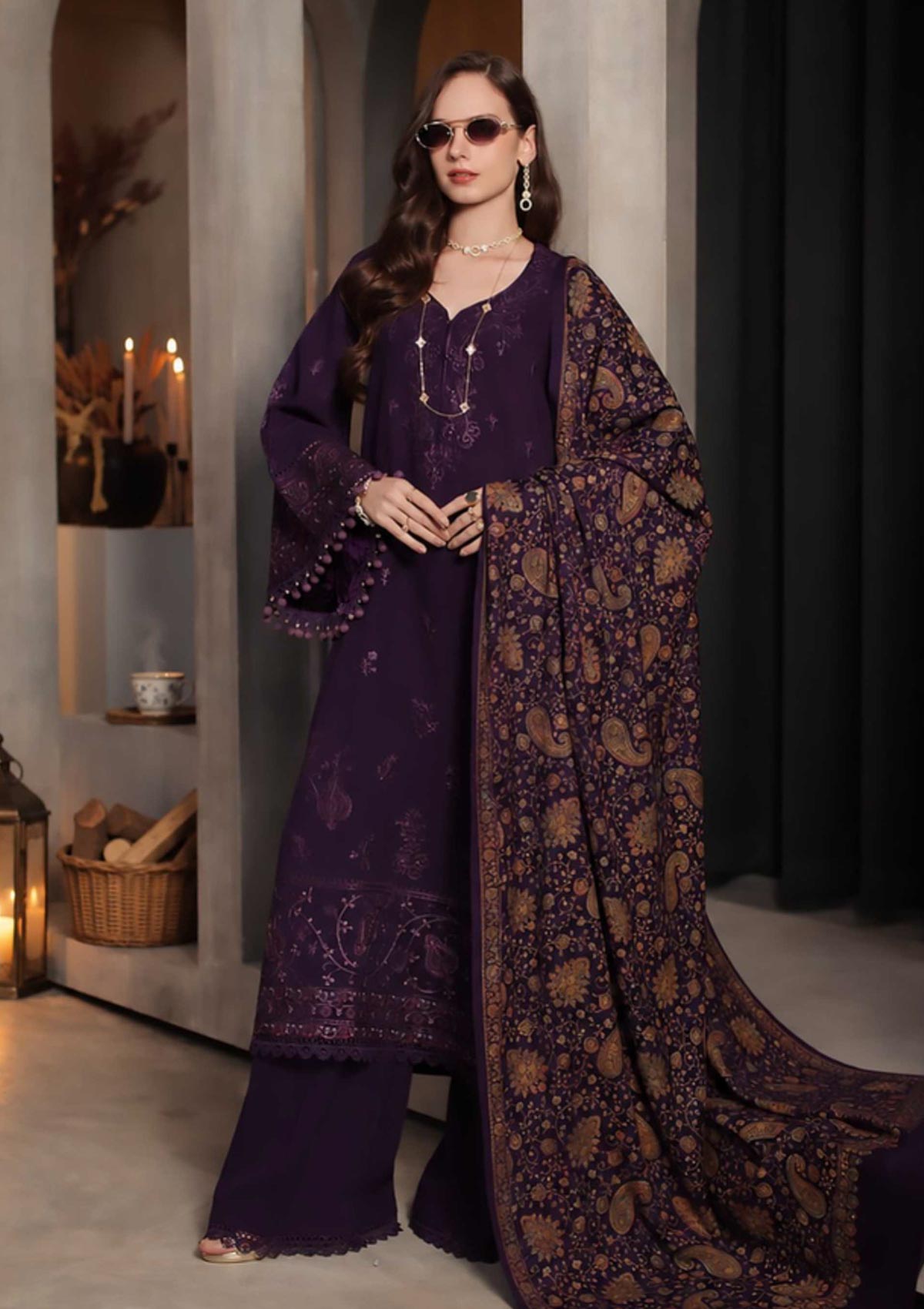 Noor By Saadia Asad Winter Pashmina Shawl '26 D-01