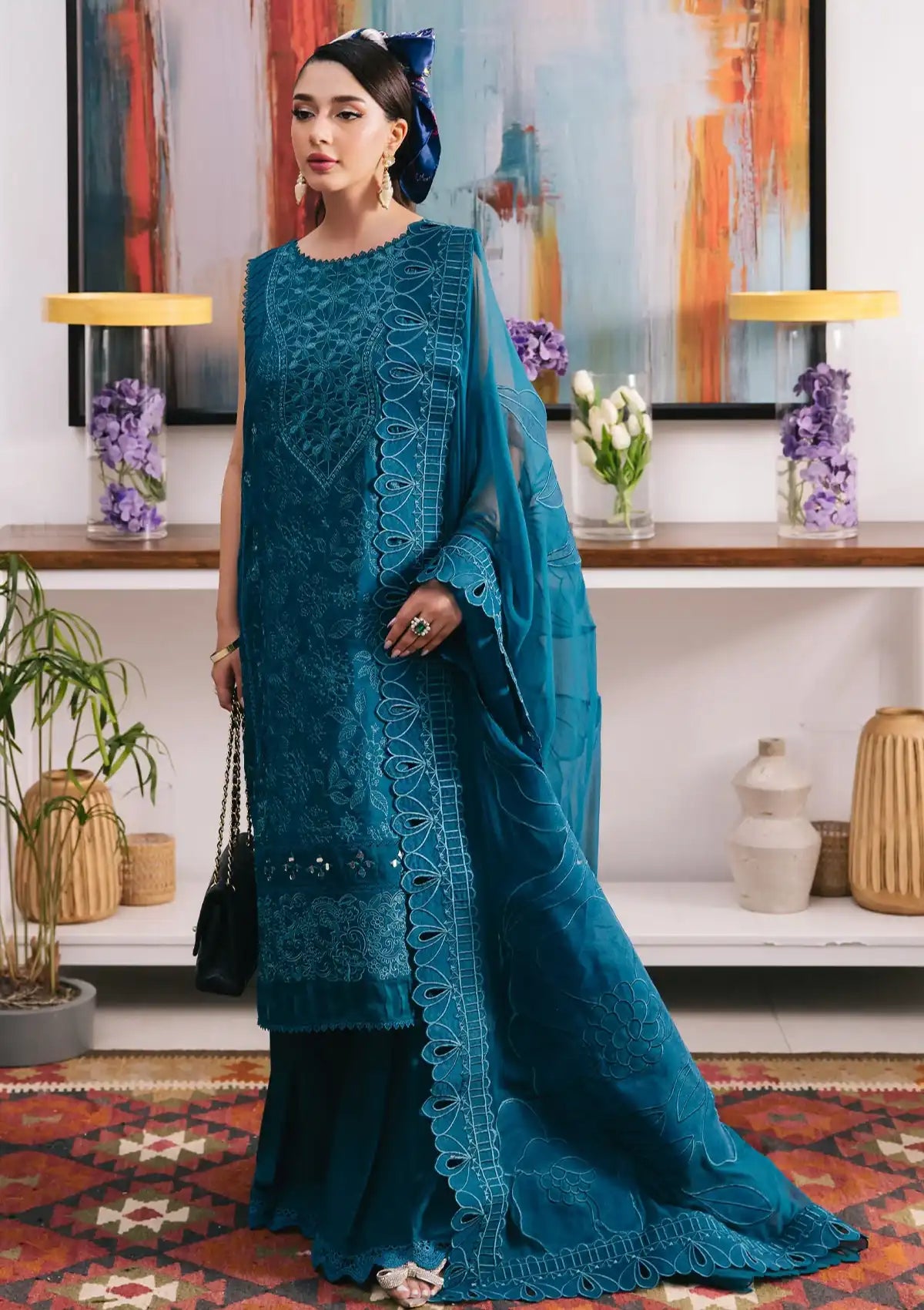 Nureh Eid Escape Luxury Lawn'24 NE-93 ZOEE - Mohsin Saeed Fabrics