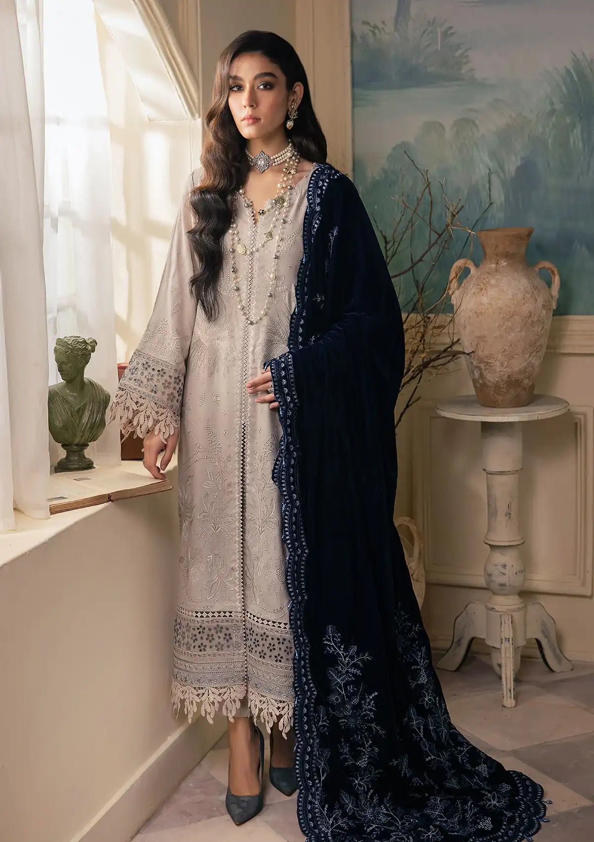 Nureh Exclusive Leather Peach'23 NE-68 CIA - Mohsin Saeed Fabrics