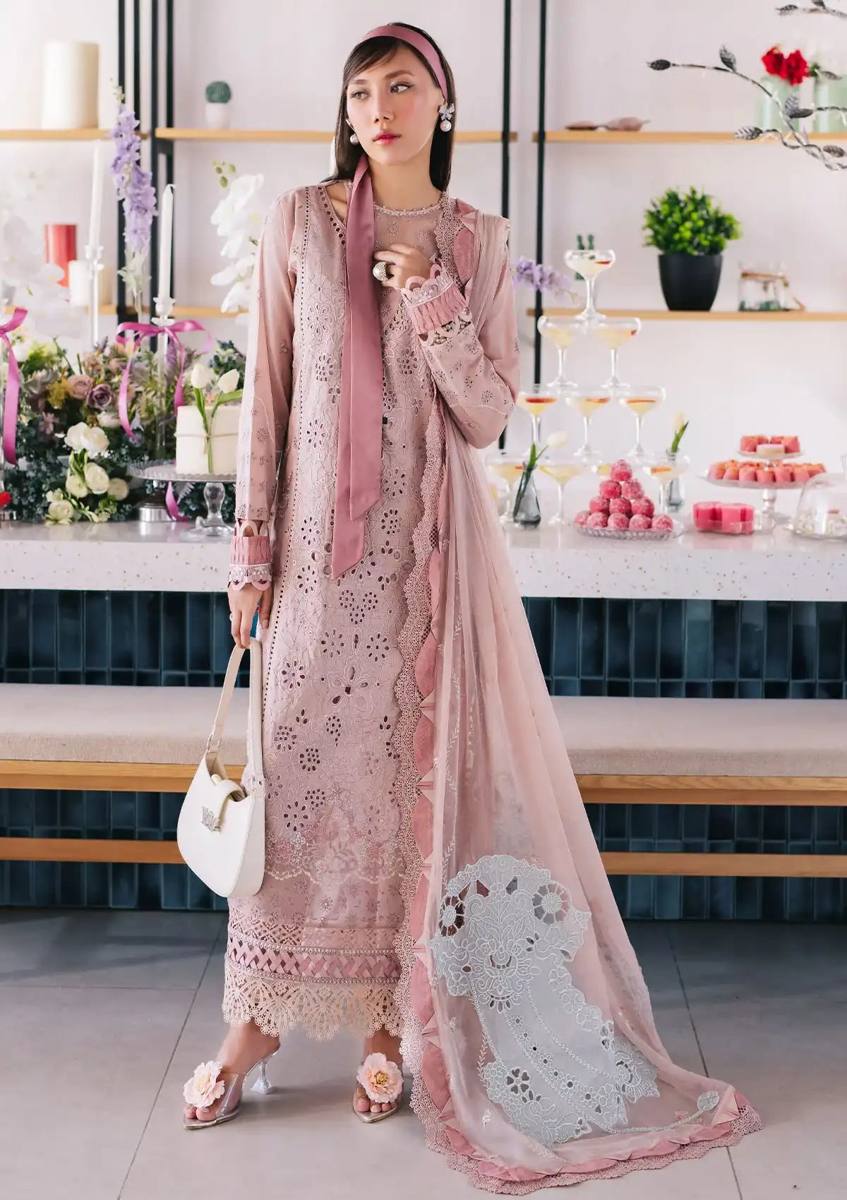 Nureh Eid Escape Luxury Lawn'24 NE-86 CINDY - Mohsin Saeed Fabrics