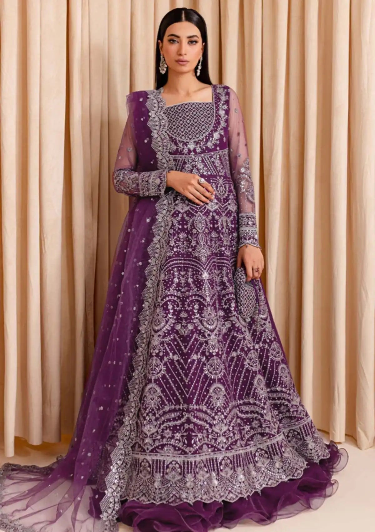 Farasha Lumiere Festive Formals'24 D-08 PLUM PASSION