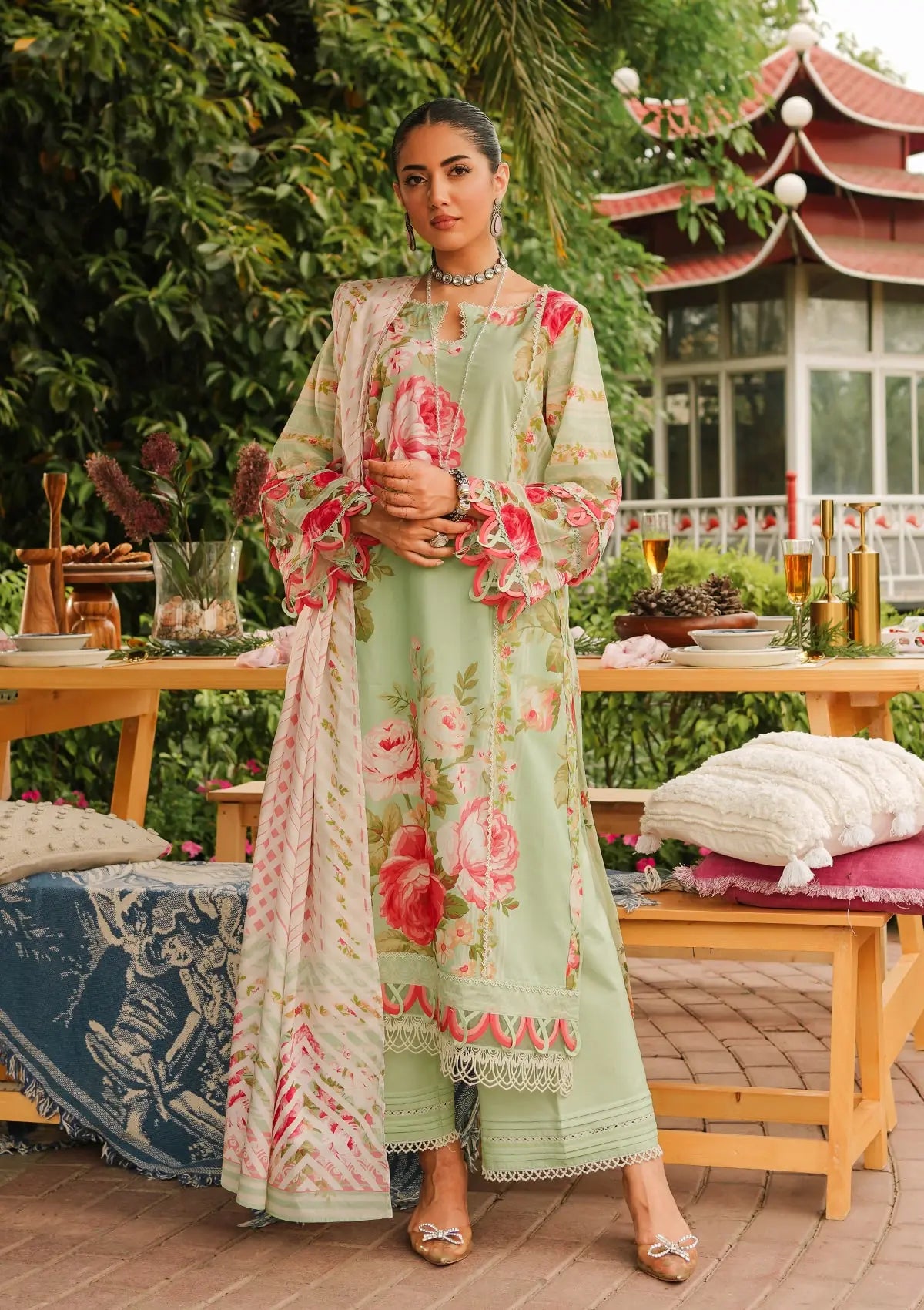 Elaf Prints Lawn Collection'24 EEP-05A-Mint To Be - Mohsin Saeed Fabrics