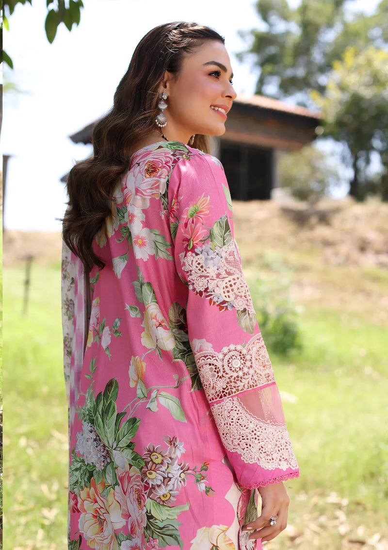 Elaf Print Chikankari Lawn'24 ECK-03B PINK MUSE