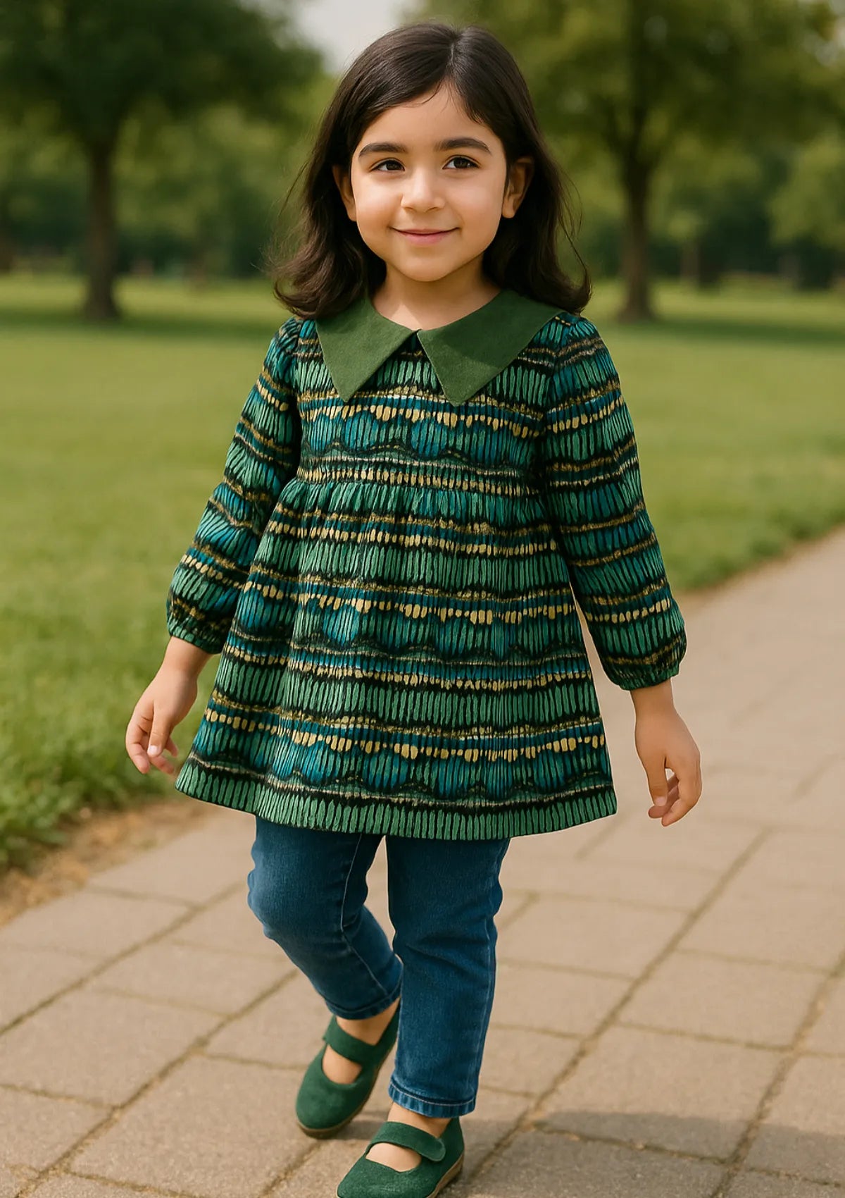 mohsin-saeed-fabrics-affordable-luxury-outfits-for-daily-formal-and-wedding-wear-This-product-is-from-baby-shirt-multi-green-is-available-on-Mohsin-saeed-fabrics-website.