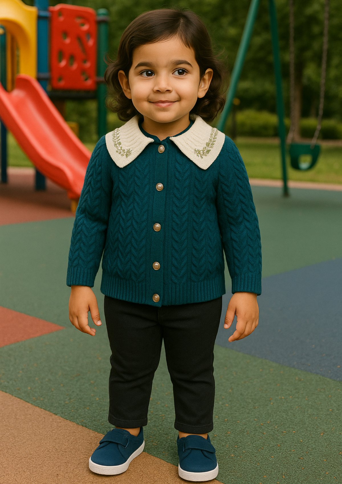 mohsin-saeed-fabrics-luxury-fashion-collection-daily-wear-wedding-and-formal-in-budget-This-product-is-from-girls-wool-button-down-sweater-in-blue-is-available-on-Mohsin-saeed-fabrics-website.