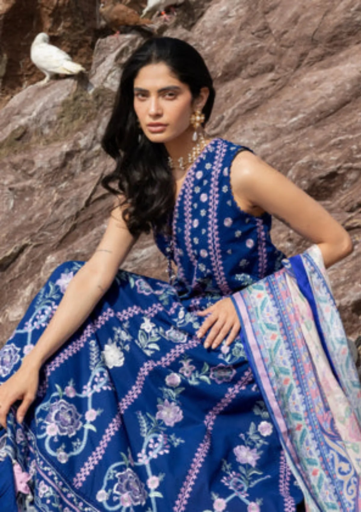 Sadaf Fawad Khan Siraa lawn'26 -Neel