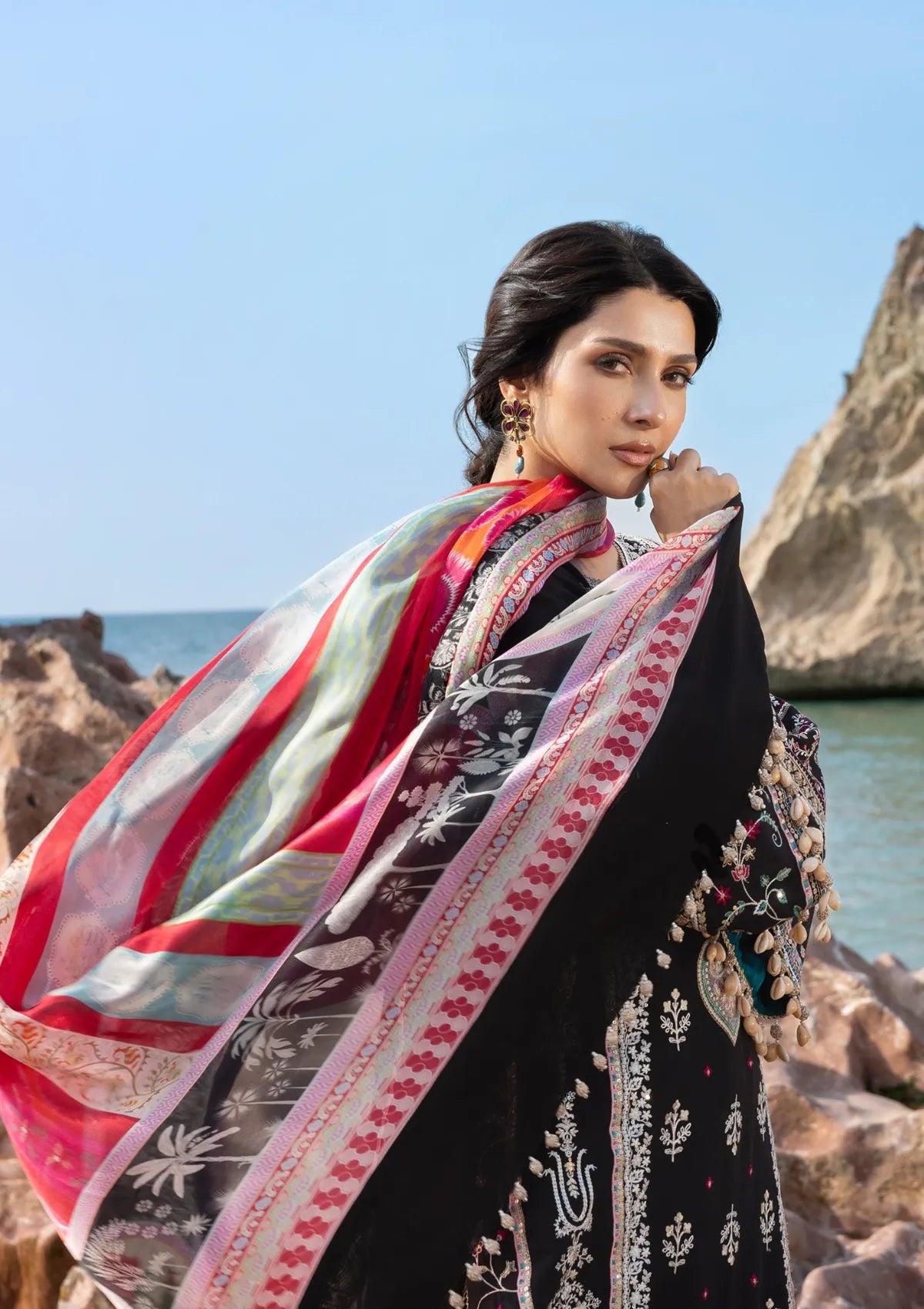 Sadaf Fawad Khan Siraa lawn'26 -Kohl