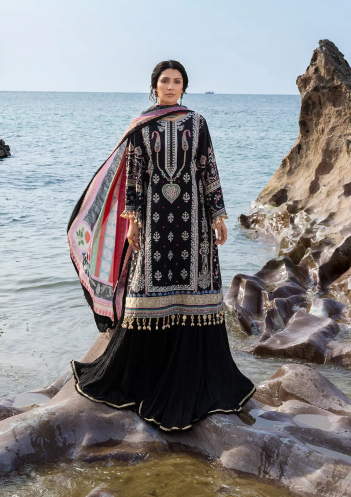 Sadaf Fawad Khan Siraa lawn'26 -Kohl