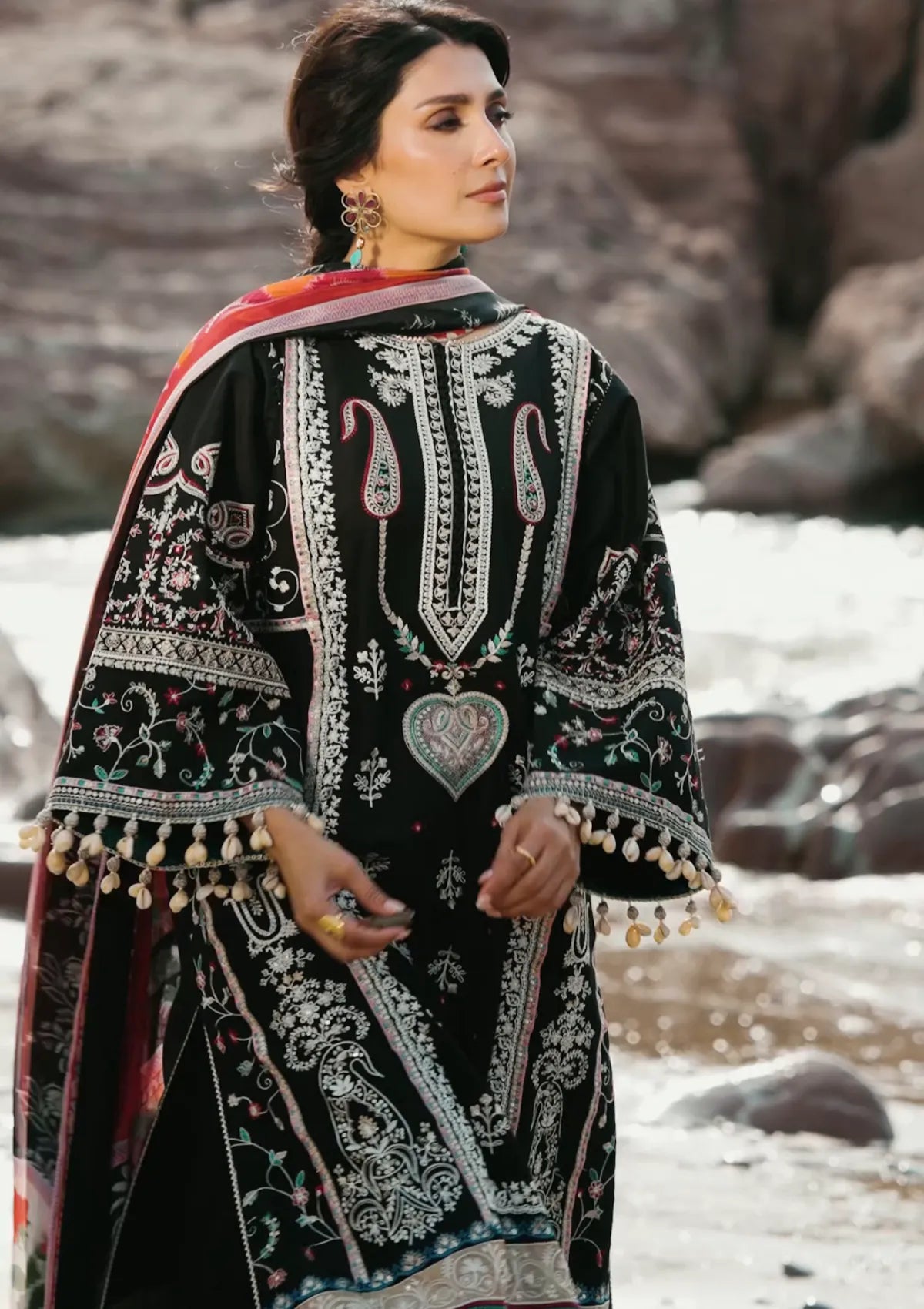 Sadaf Fawad Khan Siraa lawn'26 -Kohl