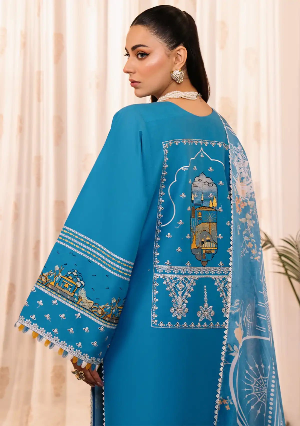 Bin Ilyas La'hira S/S Lawn'24 D-206B - Mohsin Saeed Fabrics