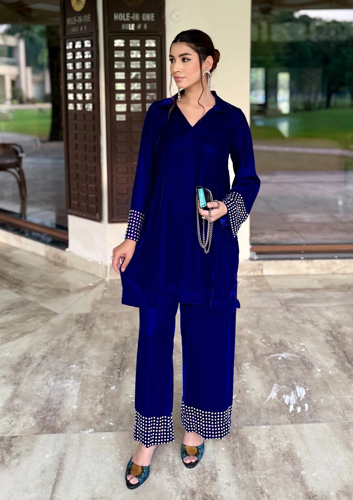 Sidra Fahad Velvet'25 SF - 295  Royal Blue