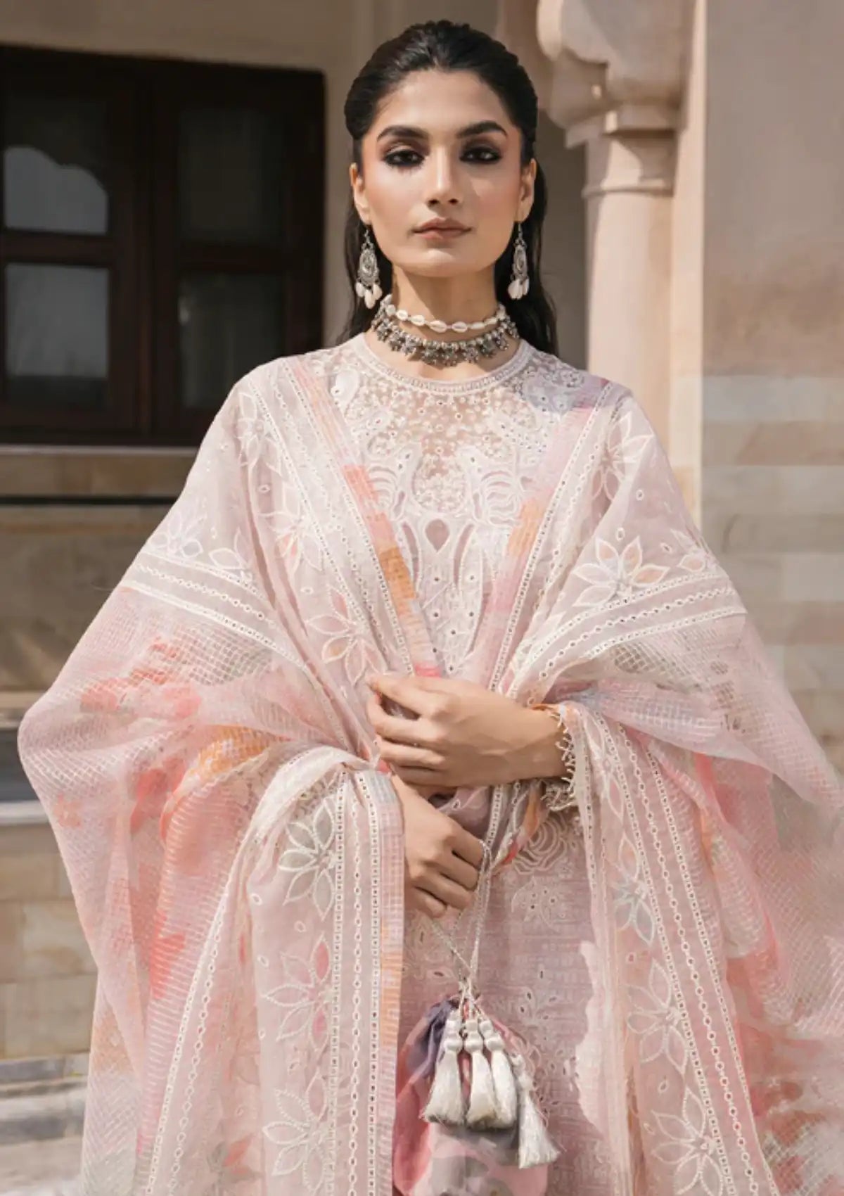 Jazmin Shahkaar Luxury Lawn'24 D-08 - Mohsin Saeed Fabrics