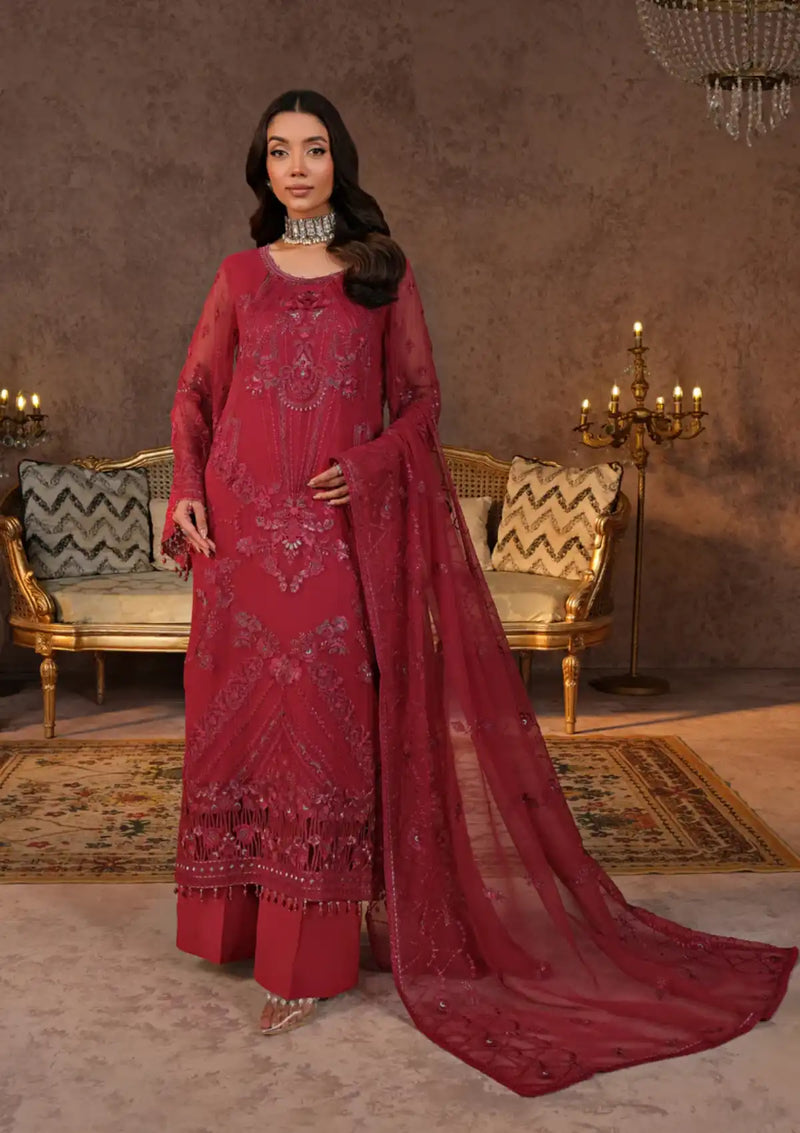 Lavish Zebaish Luxury Chiffon'24 D-06 CERISE