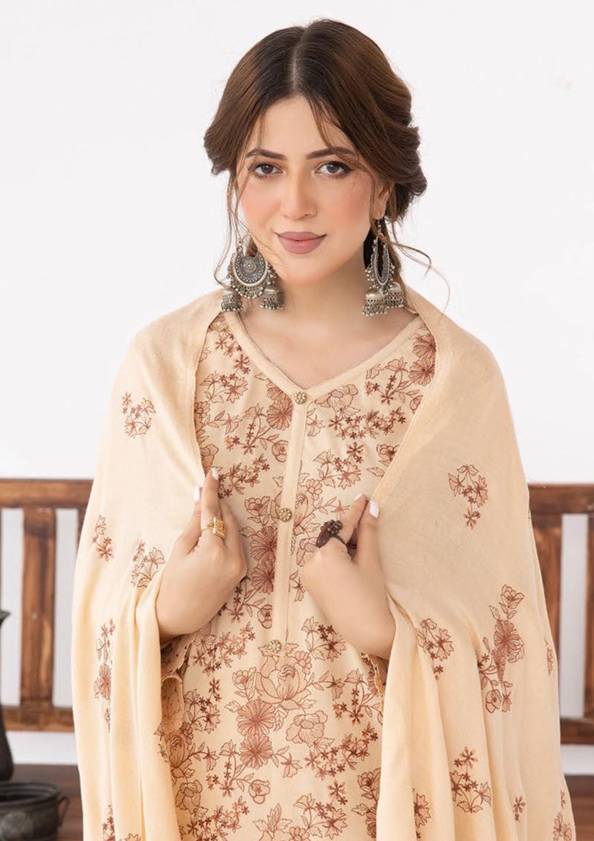 Nazakat Peach Leather By Khoobsurat'23 D-07 - Mohsin Saeed Fabrics