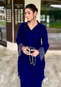 Sidra Fahad Velvet'25 SF - 295  Royal Blue
