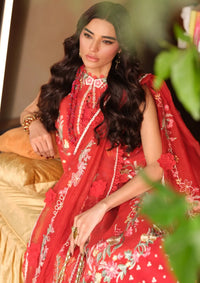 Maryam Hussain Luxury Lawn'26 D-04 Crimson