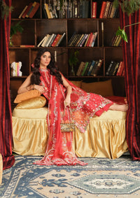 Maryam Hussain Luxury Lawn'26 D-04 Crimson