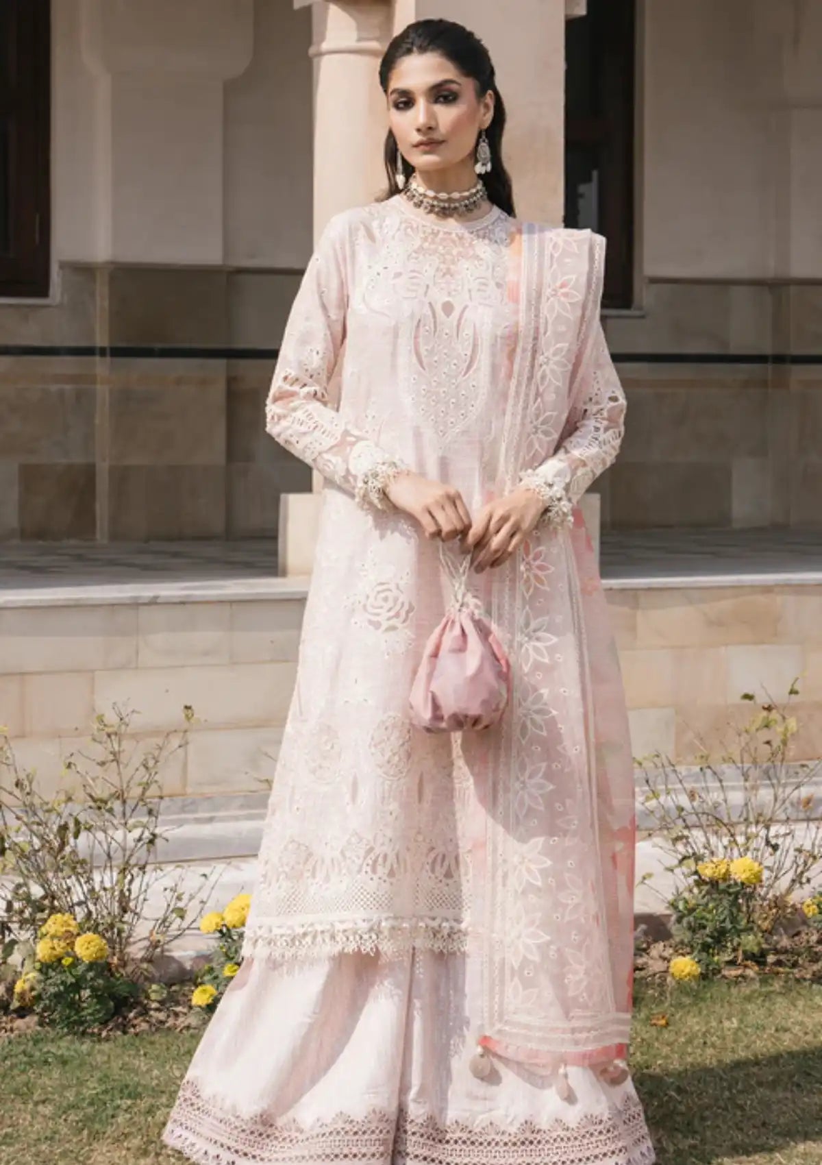 Jazmin Shahkaar Luxury Lawn'24 D-08 - Mohsin Saeed Fabrics