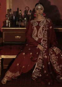 Saiyaan Ji By Zeeniya Luxury Pret'23 (Traditional Maroon)