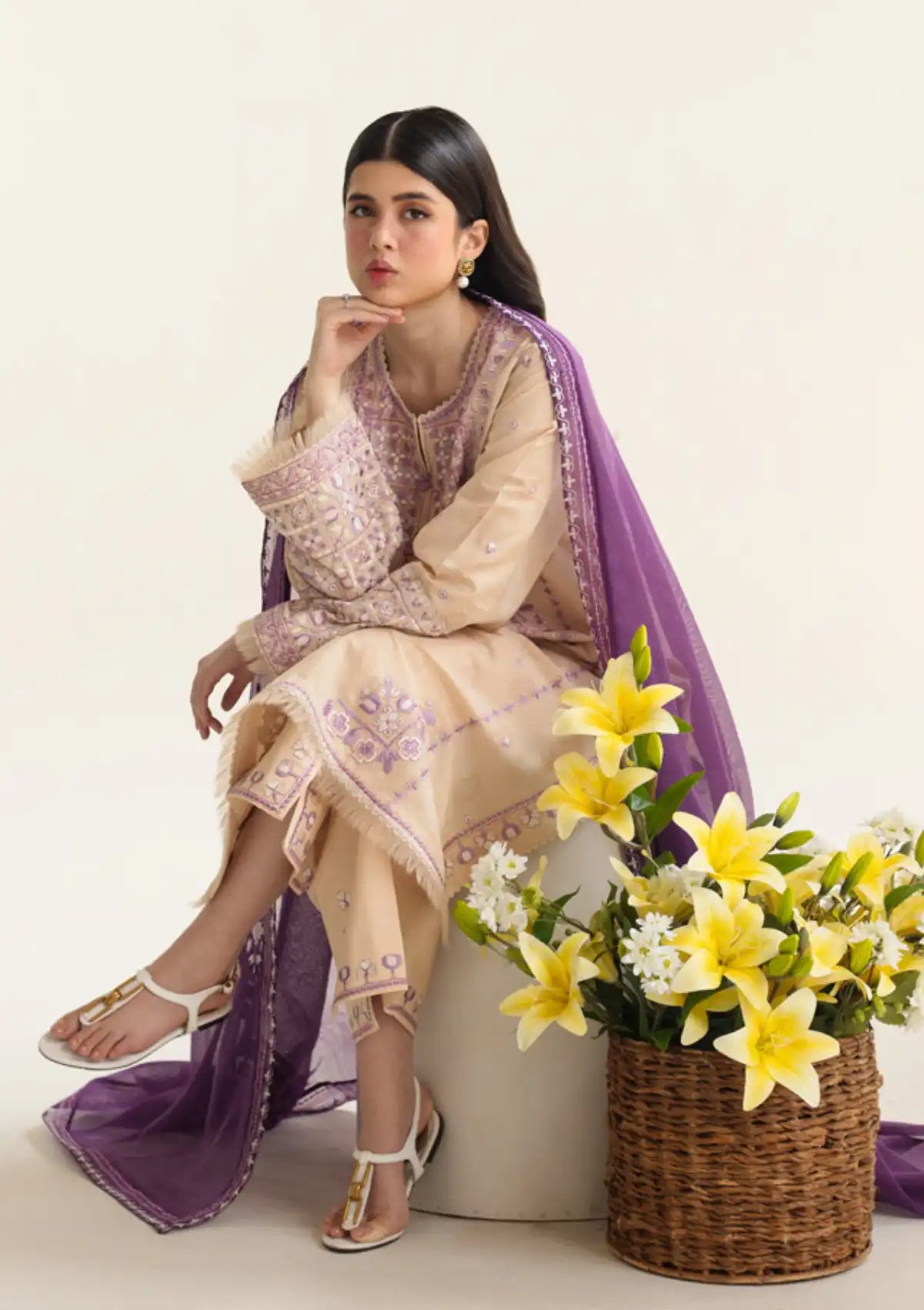 Coco By Zara Shahjahan Lawn'24 Vol-02 D-05B-DINARA - Mohsin Saeed Fabrics