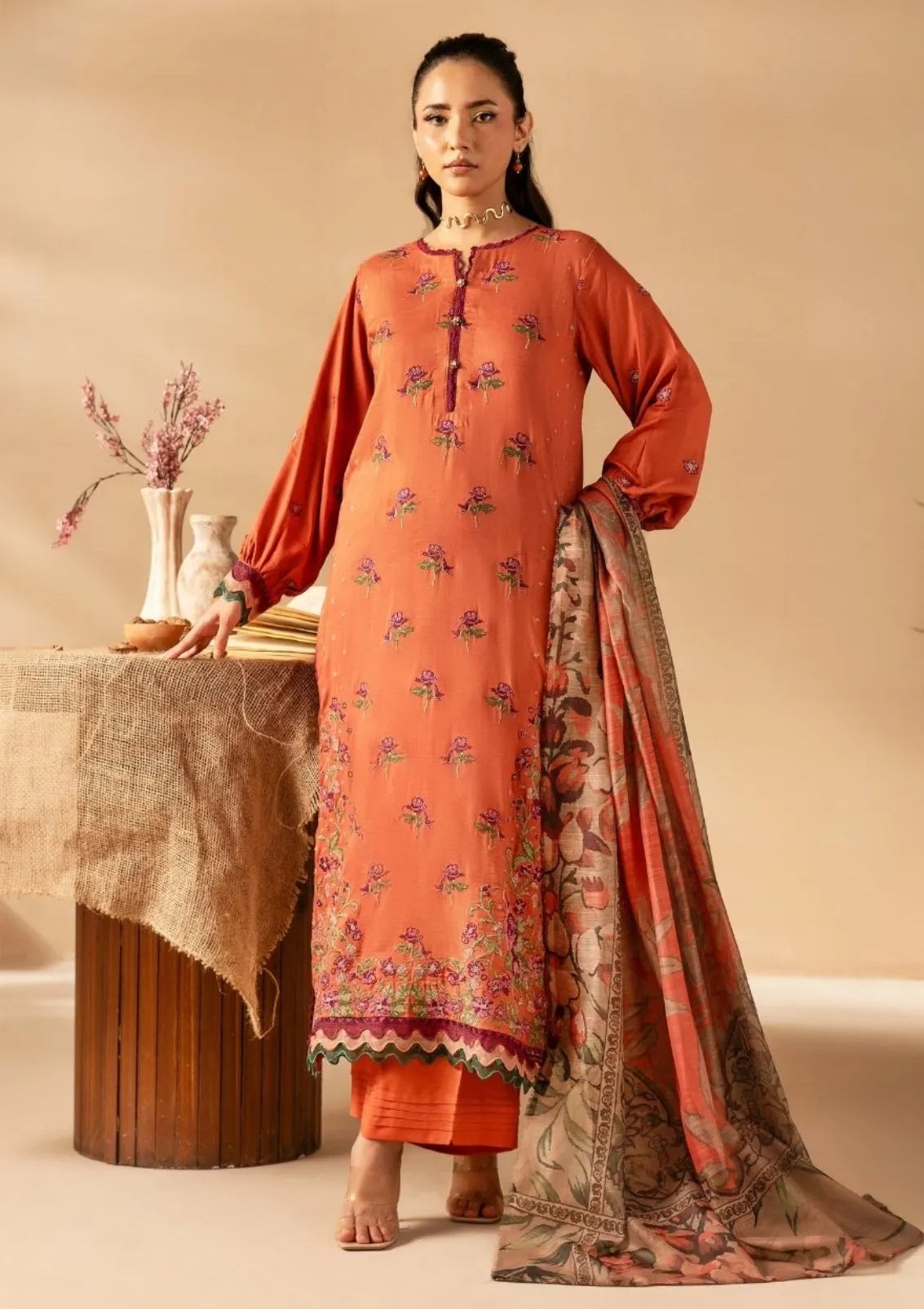 Khoobsurat Emb Slub Linen'25 EK-307
