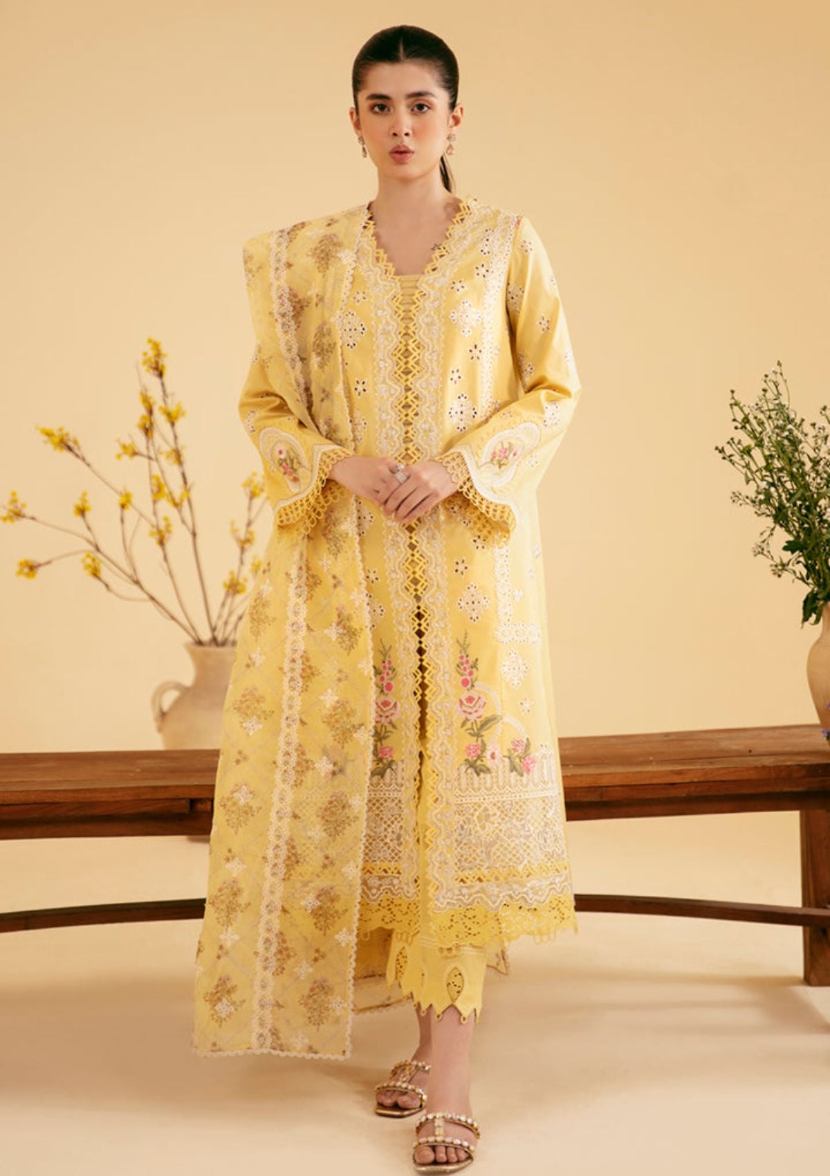 Qalamkar Qlinekari Luxury Lawn'24 SQ-12 ZHAIN - Mohsin Saeed Fabrics