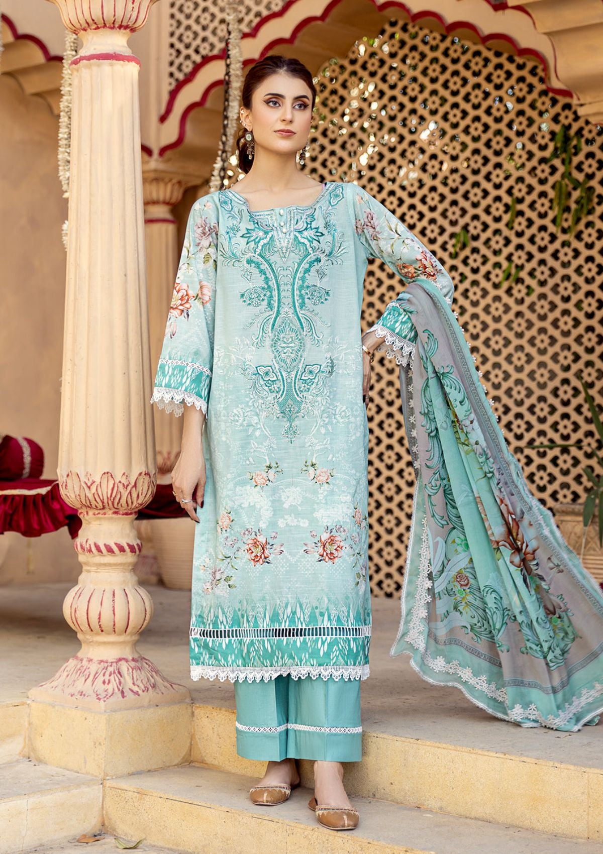 Rangoon Lawn Vol-02 Azam Arts'24 D-1383 - Mohsin Saeed Fabrics