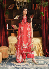 Maryam Hussain Luxury Lawn'26 D-04 Crimson