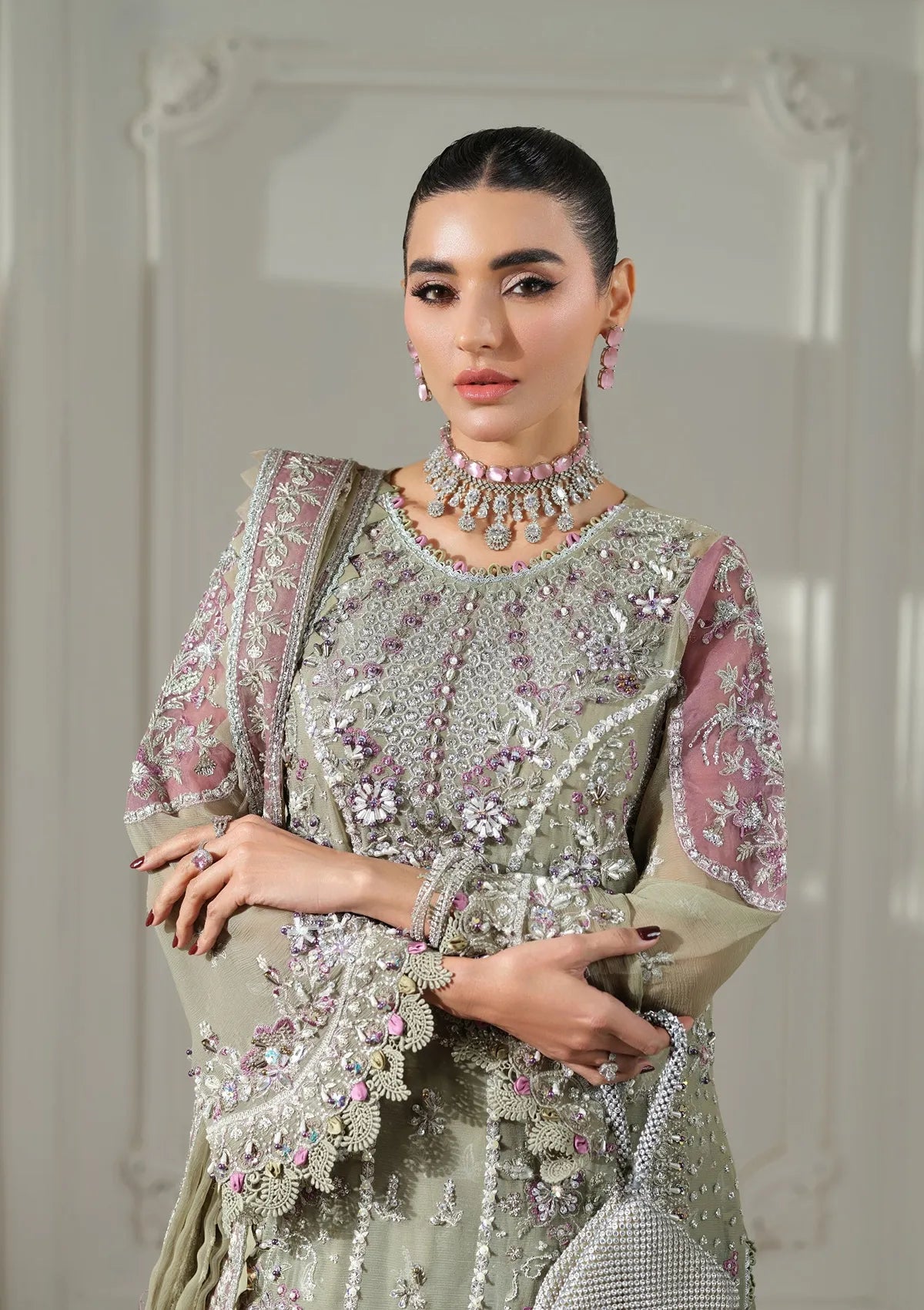 Maryam Hussain Meer Luxury Chiffon'26 D-07 Jhoomro