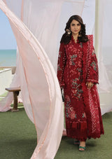 Maryam Hussain Luxury Lawn'24 D-06-CRIMSON - Mohsin Saeed Fabrics