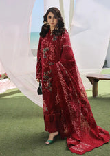 Maryam Hussain Luxury Lawn'24 D-06-CRIMSON - Mohsin Saeed Fabrics
