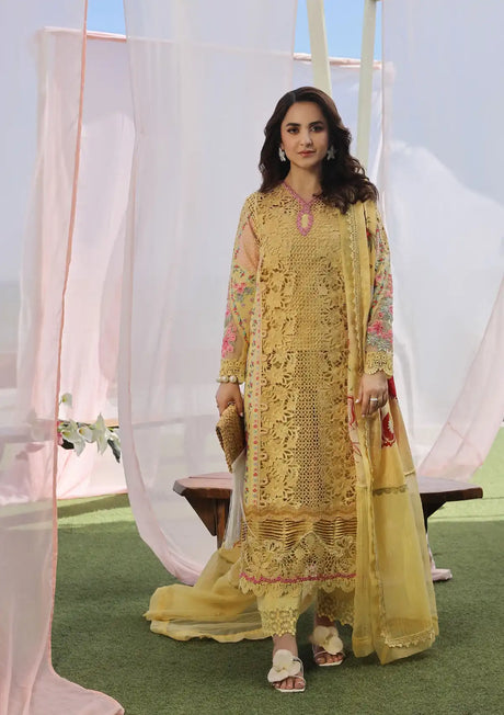 Maryam Hussain Luxury Lawn'24 D-07-TROPICA - Mohsin Saeed Fabrics